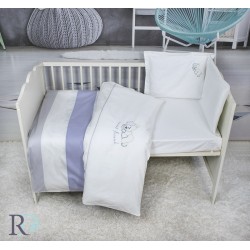 Бебешко спално бельо Sleeping Bear сиво  лилаво