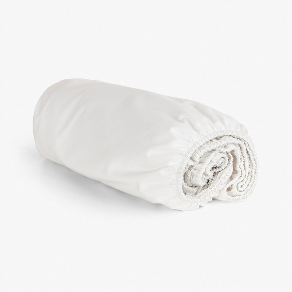 Чаршаф с ластик от перкал 200/200 Бял