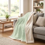 Топло одеяло Шерпа Daisies мента 140/200