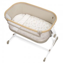 Бебешка кошара за съвместен сън с матрак и комплект спално бельо Baby Side III, 4 части – 50х83 см Iris