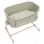 Бебешка кошара за съвместен сън с матрак и комплект спално бельо Baby Side III, 4 части – 50х83 см Sage
