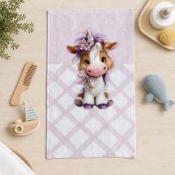 Детска хавлиена кърпа Purple Ponny DF печат мека и попиваща 