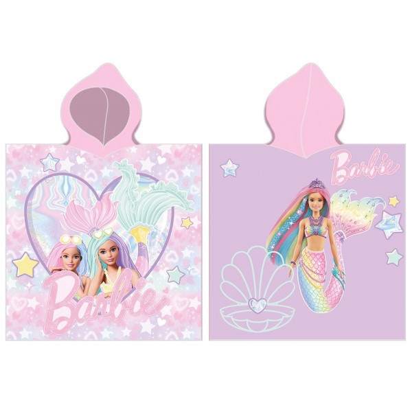 Памучно плажно пончо Barbie mermaid
