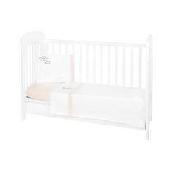 Бебешко спално бельо от памук ранфорс EU Style с бродерия, 3 части – 70x140 см, Beige