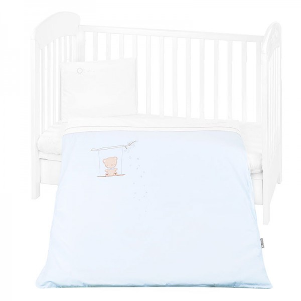 Бебешко спално бельо от поплин Dream Big с бродерия, 3 части – 100х150 см, Blue