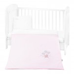 Бебешко спално бельо от поплин Dream Big с бродерия, 3 части – 100х150 см, Pink