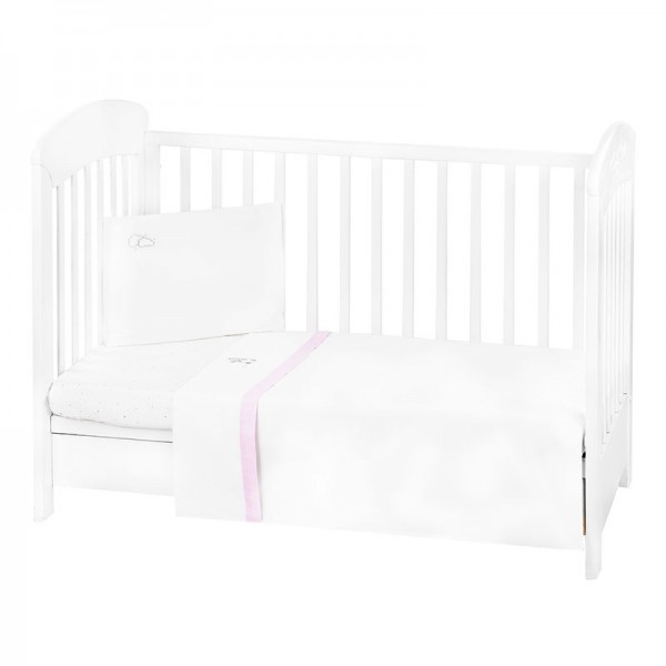 Бебешко спално бельо от поплин Dream Big с бродерия, 3 части – 60х120 см, Pink