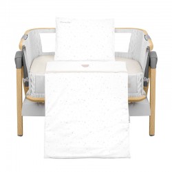 Бебешко спално бельо от ранфорс Dream Big за мини кошара Next To Me, 3 части – 50х80 см, Beige