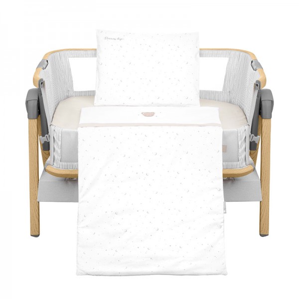 Бебешко спално бельо от ранфорс Dream Big за мини кошара Next To Me, 3 части – 50х80 см, Beige