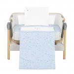 Бебешко спално бельо от ранфорс с плик и чаршаф Bear with me, 3 части – 50х80 см, Blue