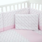 Бебешко спално бельо от памучно трико с олекотена завивка Pink Flowers, 5 части – 60х120 см
