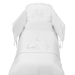 Луксозен бебешки спален комплект Happy Family Maxi с деликатна бродерия, 5 части