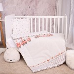 Бебешко спално бельо от ранфорс с плик, калъфка и долен чаршаф Cosy, 3 части – 100х150 см Влакче