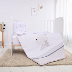 Бебешко спално бельо от ранфорс с плик и чаршаф Bunny, 3 части – 100х150 см