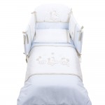 Бебешки спален комплект SWEET STAR Maxi 5 ч. 100х130 см. Blue с обиколник и бродерия