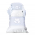 Спален комплект Peluche Blue за бебешко легло 70x130 см 4 части