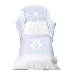 Спален комплект Peluche Blue за бебешко легло 70x130 см 4 части