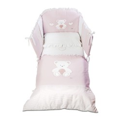 Спален комплект Peluche Pink за бебешко легло 70x130 см 4 части