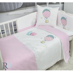 Бебешко спално бельо с чаршаф с ластик Balloon Pink