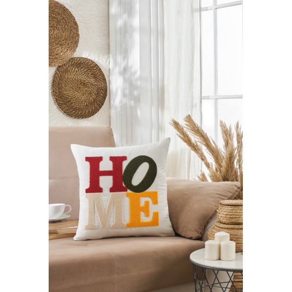 Декоративна калъфка от лен с ръчна бродерия Home 43/43